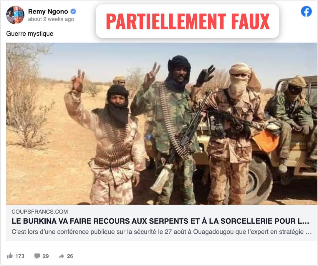 Non le Burkina Faso na pas annoncé vouloir recourir à la magie pour