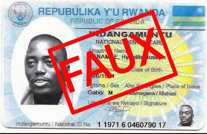 Cette Carte Didentit Rwandaise Au Nom De Joseph Kabila Est Fausse