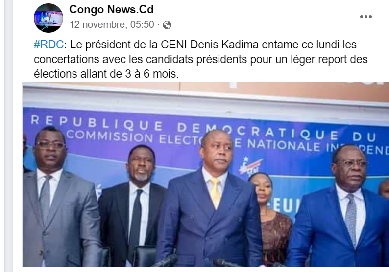 Non Denis Kadima na pas initié le cadre de concertation avec les