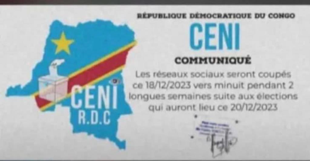 Attention ce communiqué annonçant la coupure de réseaux sociaux à