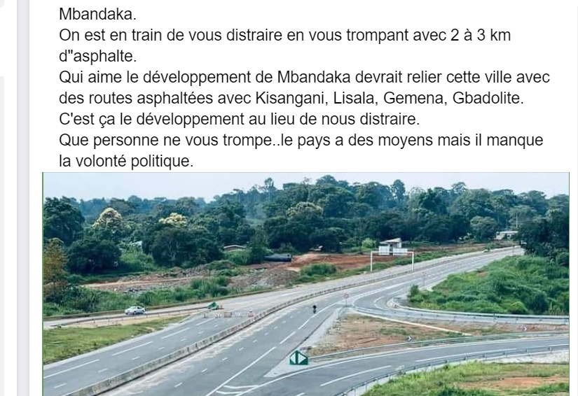 Attention cette image montre léchangeur dObala au Cameroun elle na