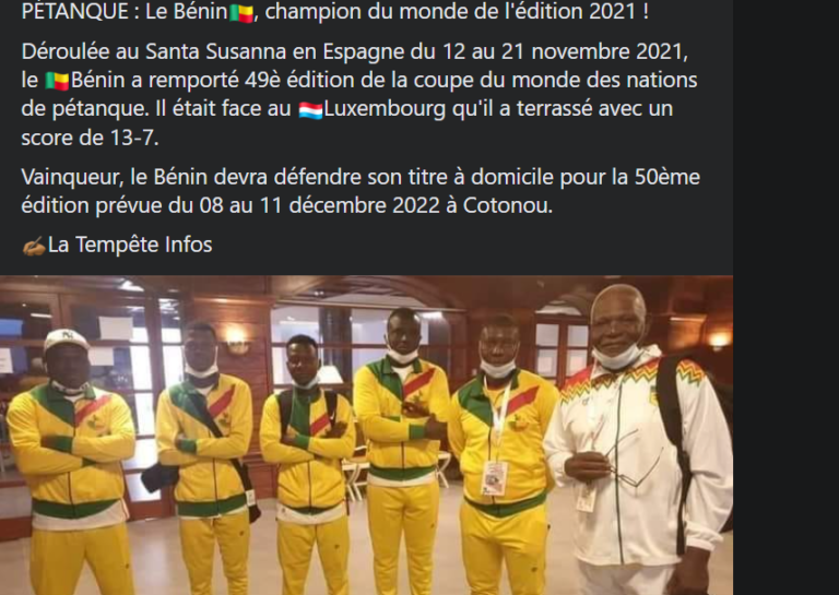 Programme Championnat Du Monde De Pétanque 2021