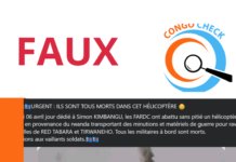 Une image de l’abattage d’un hélicoptère en Syrie en 2020 faussement présentée comme un hélicoptère rwandais abattu par le FARDC à Minembwe ce 6 avril