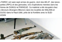 Des armes saisies par la police au Sud-Kivu en 2013 faussement présentées comme saisies au Haut-Uélé en 2026